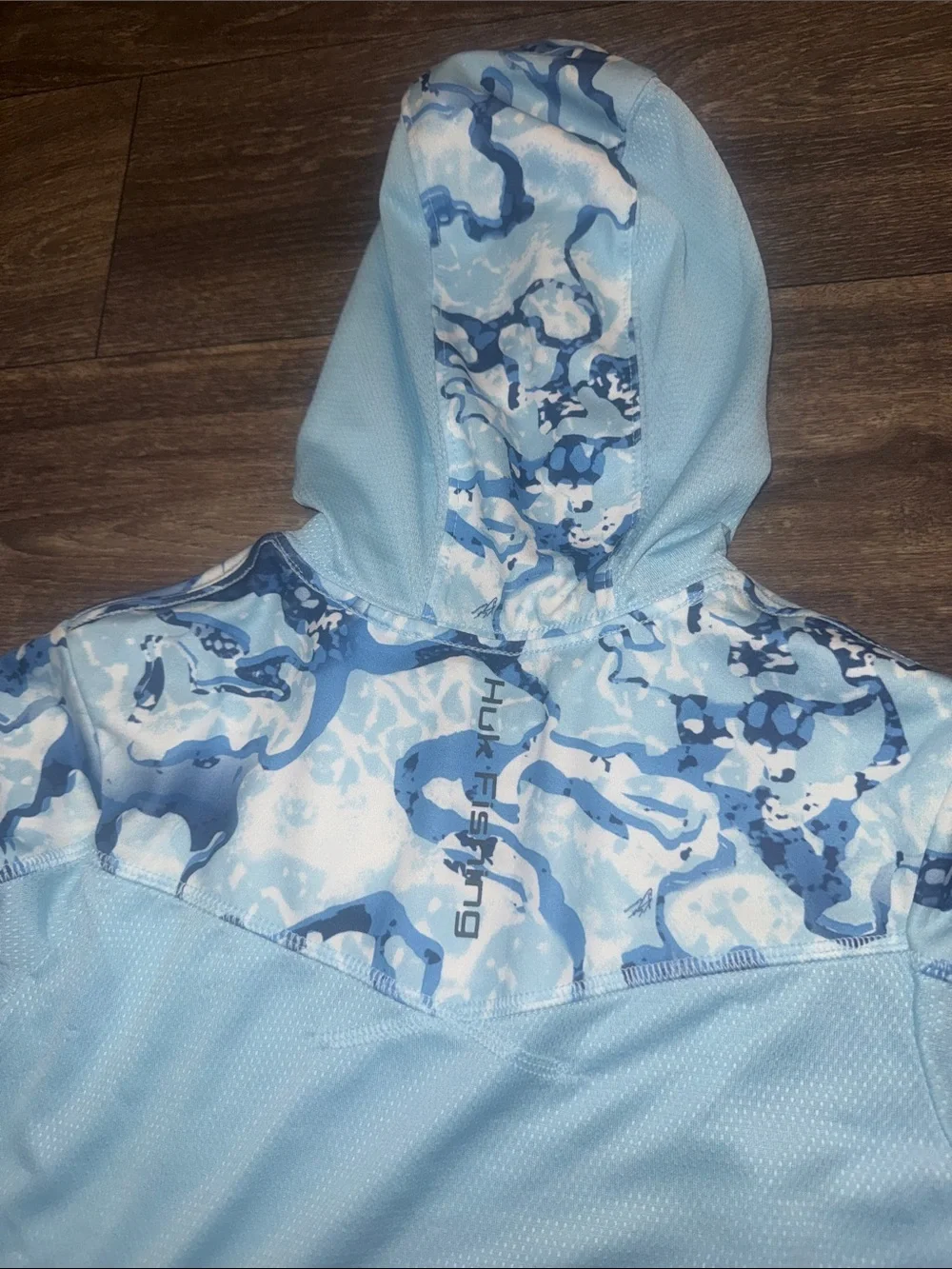 Huk Kids Light Blue Camo Hooded Rashguard